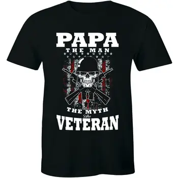 Papa Man Миф Ветеран Вооруженных Сил Солдат армии Ветеринар Папа Папа Мужская футболка Голова скелета