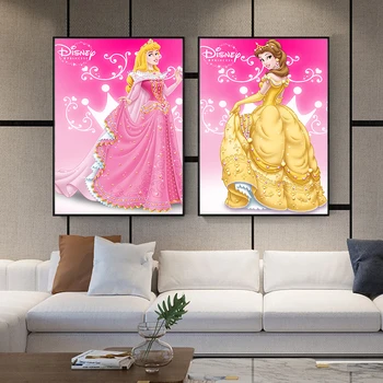 Классические плакаты Диснея с мультфильмами, аниме, плакаты принцессы на холсте, настенные рисунки для детской комнаты, домашний декор