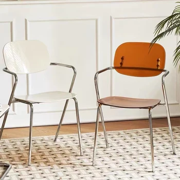 Обеденные стулья с пластиковым акцентом, Уличные Прозрачные Кухонные обеденные стулья, Офисные Балконные Silla Comedor Furniture BL50CY