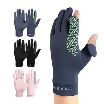 1 пара спортивных перчаток, Солнцезащитные, Анти-УФ, Износостойкие, впитывающие пот перчатки для гонок