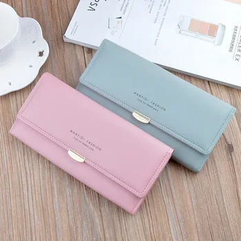 Новый женский длинный мягкий кошелек с несколькими картами, модная простая Корейская версия, кошелек большой емкости, сумочка