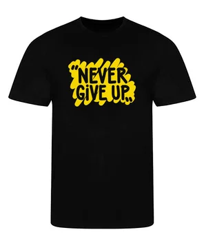 Новая футболка - Никогда не сдавайся - Надеюсь, сильная вдохновенная мотивация, амбициозная футболка