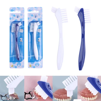 Специальная щетка для зубных протезов Зубная щетка с двойной головкой, Вставные зубы, Очиститель для зубов, инструмент для ухода за полостью рта