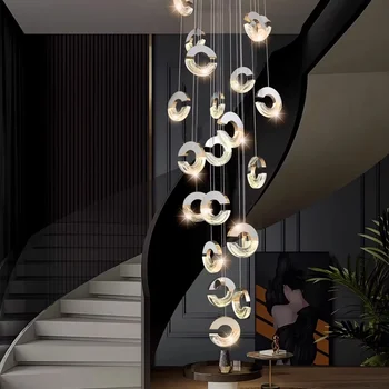 Декор для дома в скандинавском стиле, люстра для лестниц, подвесные светильники для гостиной и столовой, потолочный светильник, внутреннее освещение