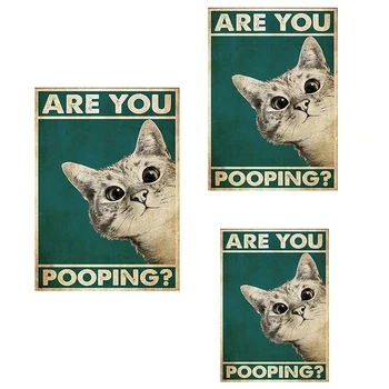 Если вы гадите на плакат с изображением кота, Украшение туалета в ванной комнате Гостевой Туалет в ванной комнате для гостей