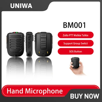 UNIWA BM001 Zello PTT Walkie Talkie Приложения Bluetooth Ручной Микрофон Поддержка PPT Наушники Мобильный Телефон Групповой Переключатель Кнопка SOS POC