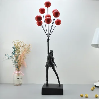 Новые скульптуры из смолы Banksy Balloon Girl, Статуэтки, Летающая Статуя Девушки на воздушном шаре, украшение дома, Роскошная Гостиная, Декор стола, Подарок