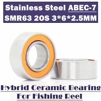 Подшипник SMR63 2OS 3*6*2.5 мм ABEC-7 (2 шт.) Гибридный керамический подшипник из нержавеющей стали Катушки для океанской рыбалки 63 шарикоподшипника S63C