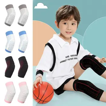 1 Пара детских наколенников для фитнеса и спорта, дышащий эластичный рукав для ног для баскетбола, футбола, бега, Наколенники