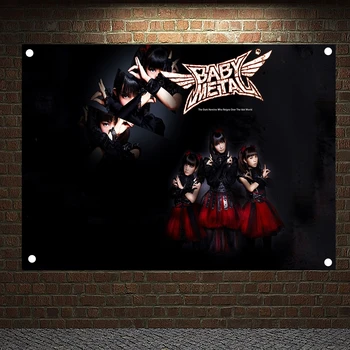 Ретро полиэтиленовый баннер с изображением рок-группы, винтажный музыкальный плакат, настенный художественный декор для кафе, паба, клубного бара, Флаги, гобелен A3