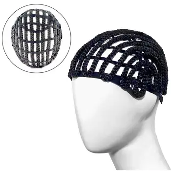 Черная плетеная шапочка для парика, Дышащая резинка с регулируемыми ремешками, косичка для вязания косичек крючком