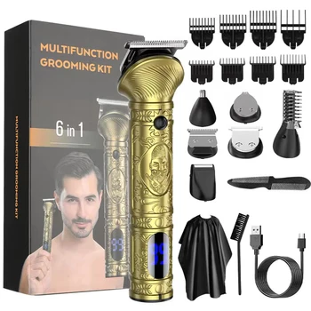 Электрическая машинка для стрижки волос Многофункциональный Триммер для мужчин Электробритва для мужской бритвы Триммер для носа 6 В 1 Машинка для стрижки волос