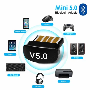 Usb Bluetooth-адаптер True 5.0 для ПК, передачи аудиофайлов, мини-компьютеров, ноутбуков, USB-приемного ключа, передатчика Bluetooth 5