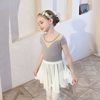 Балетное трико для девочек, танцевальная одежда, детский балетный танцевальный костюм из тюля, Балерина, трико с длинным/коротким рукавом, платье-пачка, тренировочная юбка