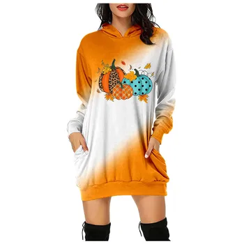 Женская модная свободная толстовка с длинными рукавами и карманами, толстовка с принтом Дня благодарения, верхняя женская футболка футболка женский