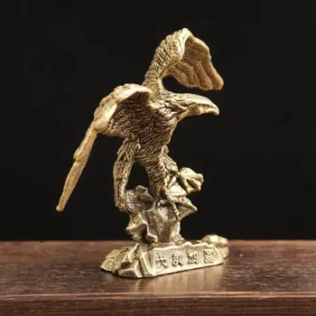 Старинные Фигурки Lucky Eagle, Креативные Миниатюры Орла Ручной Работы Из Твердой Латуни, Коллекции Орнаментов Eagle Shpae Brass Eagle