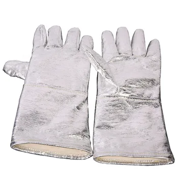 Перчатки для защиты от ожогов, огнеупорные Перчатки из алюминиевой фольги, теплоизоляционные перчатки, Термостойкая защитная перчатка для духовки промышленного класса