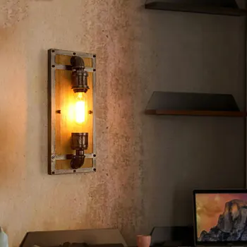 Деревянный настенный светильник в ретро-индустриальном стиле, Лофт, кофейня, ресторан, бар, настенный светильник, Креативный персонализированный Декоративный настенный светильник