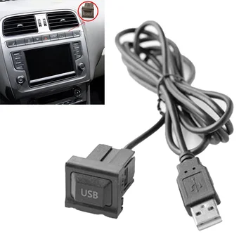 Панель с USB-портом AUX для скрытого монтажа на приборной панели автомобиля, Двойной USB-удлинитель, стерео USB-панель, аудиокабель, адаптер