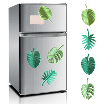Магниты на холодильник из 4шт Практичных мини-тропических листьев, магниты на холодильник, милые магниты, водонепроницаемые наклейки на магнит на холодильник