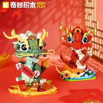 китайские строительные блоки keeppley, модель lucky loong, фигурки, собранные своими руками украшения, детские игрушки для мальчиков, подарок на Новый Год для девочек