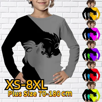 Модный пуловер 2023, повседневная футболка, Новый осенне-зимний детский винтажный топ с круглым вырезом и длинными рукавами для мальчиков, детская одежда