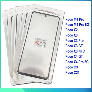 10 Шт. Для Xiaomi Poco M4 Pro X2 X3 Pro GT NFC X4 GT Pro 5G C3 C31 ЖК-Панель с Сенсорным Экраном Передняя Внешняя Сенсорная Стеклянная Крышка Добавить ОСА