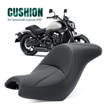 Подушка для сиденья водителя и пассажира мотоцикла, седло с зеленой строчкой для Kawasaki Vulcan S650 VN650 2015-2022 гг.
