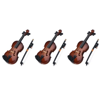 Миниатюрная копия музыкального инструмента для скрипки 3X Gifts с футляром, 8x3 см