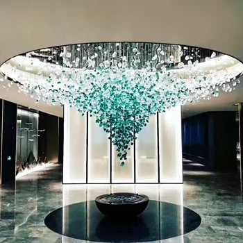 Современная светодиодная люстра из каменного хрусталя для гостиной, вестибюля, больших роскошных светильников Cristal Для домашнего декора, подвесных светильников