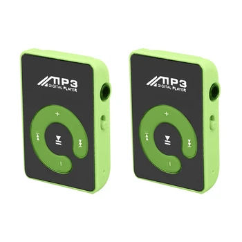 2X мини-зеркальных зажима USB, поддержка цифрового Mp3-плеера, 8 ГБ SD TF-карты, зеленый