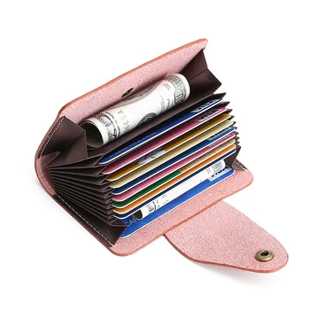 Винтажный органайзер для карт, женский кошелек для удостоверения личности, кредитной визитки, кошелек для денег, кошелек для карт из искусственной кожи Оптом