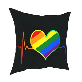 Pulse Heart Beat Pride, наволочка для ЛГБТ, чехол для подушки из полиэстера, подарок для лесбиянок, геев, радужная наволочка, чехол для автомобиля, прямая доставка 18'