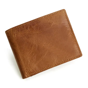 Кошелек для кредитных карт, деловой кожаный кошелек в стиле ретро для мужчин, с несколькими слотами RFID, модный Короткий кошелек, мужской кошелек из кожи