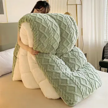 Супер мягкое зимнее теплое одеяло из утолщенного кашемира с гибискусом, двойная ткань - пушистый плюш, двустороннее бархатное одеяло, стеганое одеяло