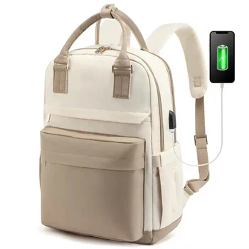 Рюкзак для ноутбука для женщин, 15,6-дюймовая сумка для ноутбука с USB-портом, модные водонепроницаемые рюкзаки, стильные дорожные сумки для учителей и медсестер.