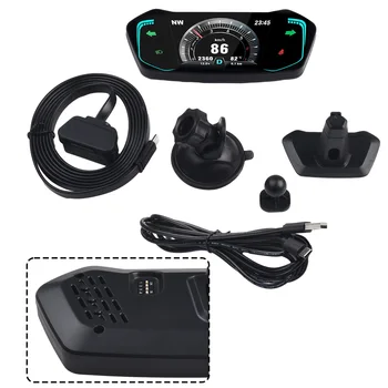 Универсальный автомобильный HUD Автомобильный HUD Универсальный автомобильный Цифровой головной датчик HUD OBD2 + GPS RPM Спидометр Turbo Новый практичный