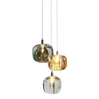 Круглый формовочный стеклянный шар простого дизайна, гостиная, спальня, декоративная светодиодная люстра, подвесной светильник