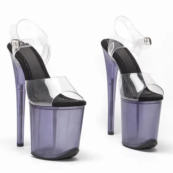 20 см/8 дюймов, верх из ПВХ, Новые цветные женские босоножки на высоком каблуке, Сексуальная модельная обувь для показа и обувь для танцев на шесте 066
