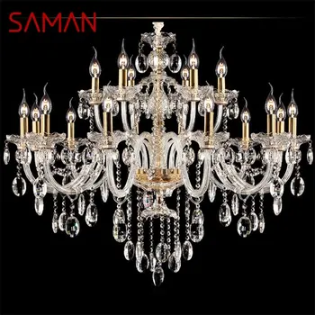 Хрустальная люстра SAMAN в европейском стиле Подвесная светодиодная свеча Подвесной светильник Декоративные светильники для дома Гостиной