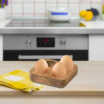 Деревянный держатель для яиц, портативный лоток для хранения яиц в настольном холодильнике, кладовая