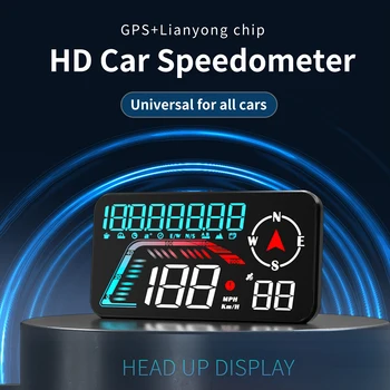 G12 HUD Автомобильный Головной Дисплей 5,5-Дюймовый GPS-Спидометр Сигнализация Превышения скорости Интеллектуальный Цифровой Компьютерный Экран Км/ч Пробег Местный