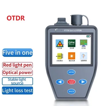 Поддержка португальского английского FTTH OTDR Ручной мини-измеритель оптической мощности + источник света + Многофункциональный VFL Может тестировать активное волокно