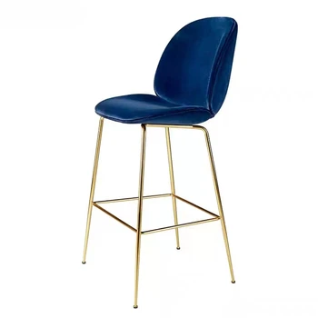 Современный минималистичный барный стул с высокой спинкой, барный стул из ткани Hawkson Beetle для домашнего отдыха, барный стул