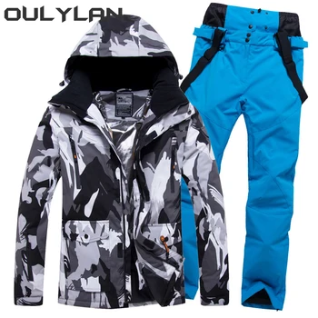 Лыжный костюм Oulylan, новый зимний зимний комбинезон, теплые водонепроницаемые лыжные куртки и брюки для спорта на открытом воздухе, лыжный костюм для сноуборда