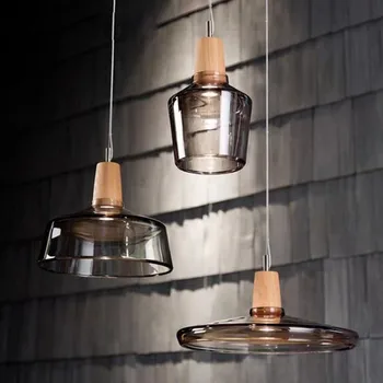 Современные деревянные подвесные светильники, стеклянный лофт, промышленный декор, подвесная лампа в скандинавском стиле, светильник для столовой, гостиной, светильники