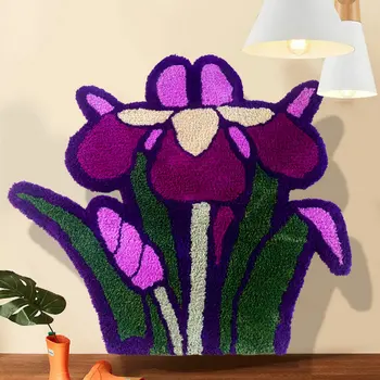 Фиолетовый ковер с бабочкой и орхидеей, мягкий ворсистый цветочный коврик для ванной, коврик для домашнего декора, нескользящий впитывающий коврик для ванной, половичок