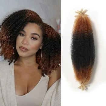 Синтетические пружинящие Кудрявые волосы, предварительно разделенные Упругие косички Марли, наращивание волос крючком для женщин, Черно-коричневые косички в афро стиле
