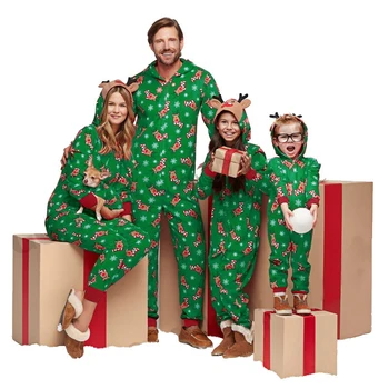 Подходящая к Рождеству Семья 2024, Комбинезон для отца и сына, Одежда для мамы и дочки с капюшоном, Семейный комбинезон, пижамы