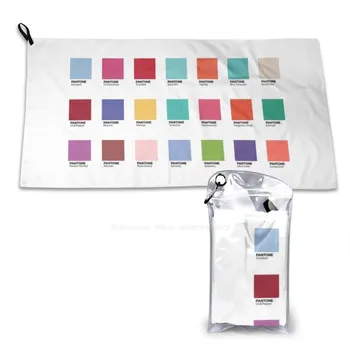 Pantone-Цвета года ( 2000-2019 )-Набор из 21 наклейки Мягкое полотенце Высококачественная Спортивная Мочалка Pantone Colors Graphics